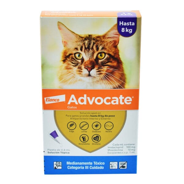 ADVOCAT GATO 8 KG X 3 PIPETAS
